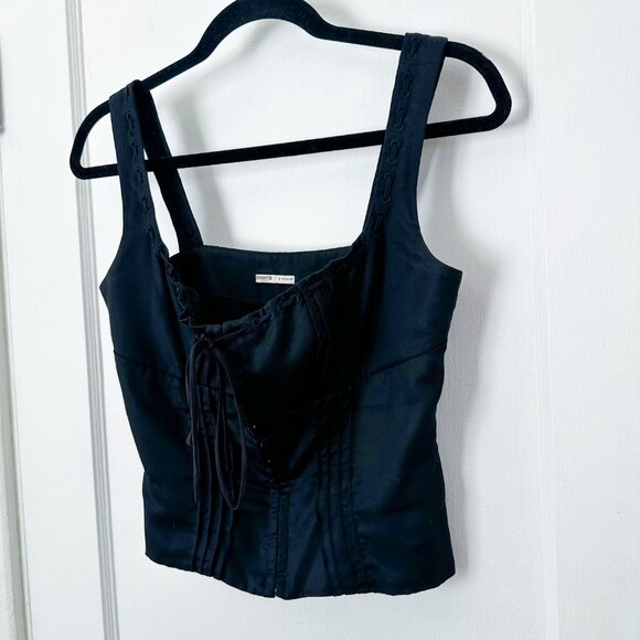 House of CB | Chicca Square Neck Corset Top in Black - Picture 7 of 10